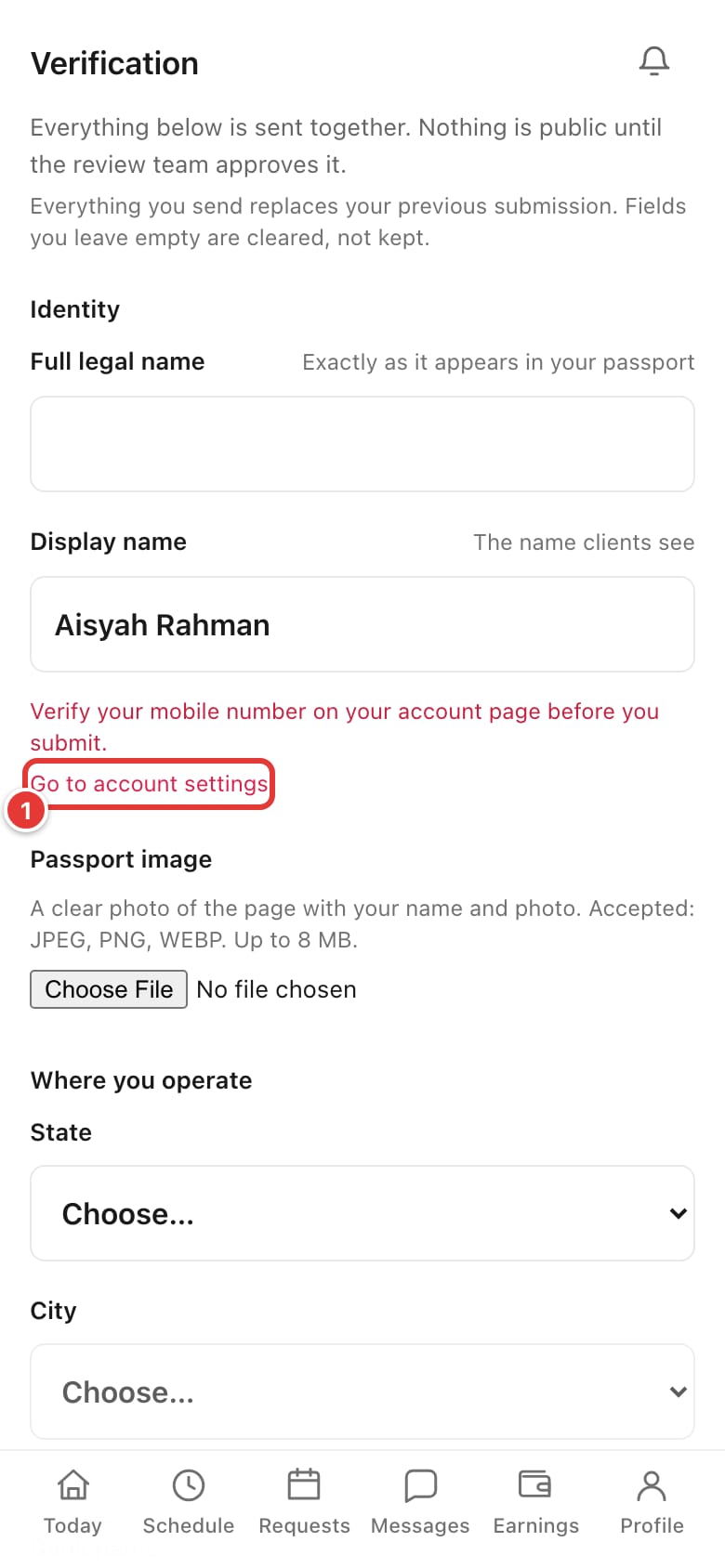 The verification form saying a mobile number is needed, with the Add a mobile number link